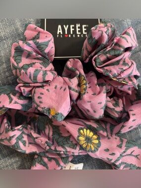 Pink Floral Scrunchie Set - Ladies Hair Accessories